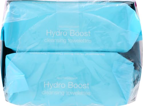 Neutrogena Hydro Boost Cleansing Wipes Makeup Remover for Face Micellar Gently Removes Oil, Dirt, and Waterproof Makeup Daily with Hydrating Hyaluronic Acid, 25 ct