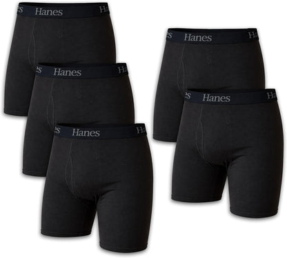 Hanes mens Underwear Boxer Briefs Pack, Cool & Breathable Cotton Moisture-wicking Underwear for Men, No Ride Up
