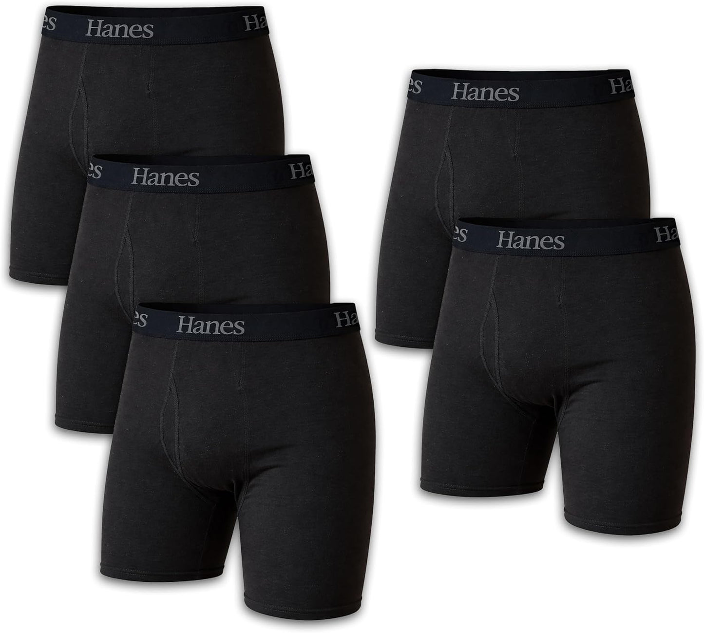 Hanes mens Underwear Boxer Briefs Pack, Cool & Breathable Cotton Moisture-wicking Underwear for Men, No Ride Up