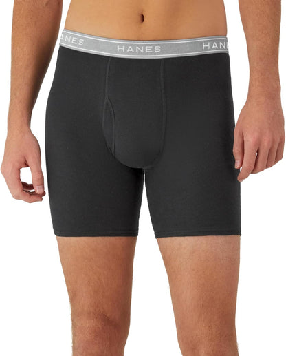 Hanes mens Underwear Boxer Briefs Pack, Cool & Breathable Cotton Moisture-wicking Underwear for Men, No Ride Up