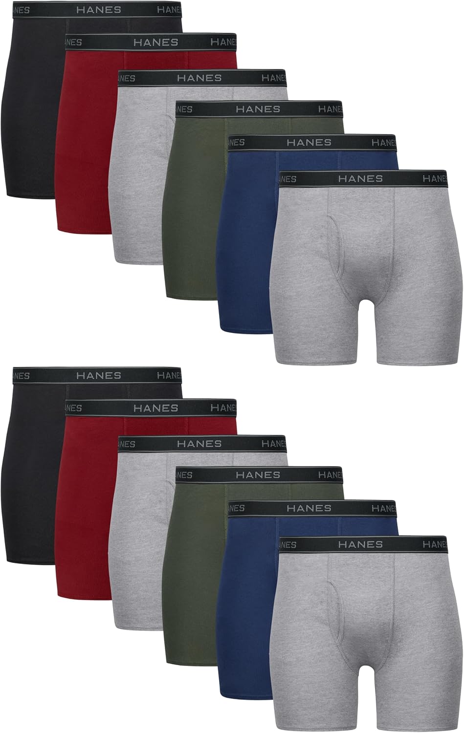 Hanes mens Underwear Boxer Briefs Pack, Cool & Breathable Cotton Moisture-wicking Underwear for Men, No Ride Up