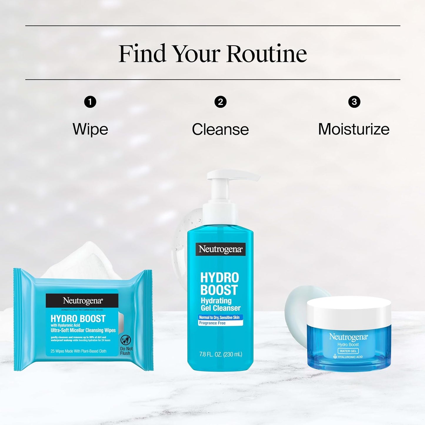 Neutrogena Hydro Boost Cleansing Wipes Makeup Remover for Face Micellar Gently Removes Oil, Dirt, and Waterproof Makeup Daily with Hydrating Hyaluronic Acid, 25 ct