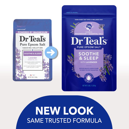 Dr Teal's Epsom Salt Soaking Solution, Soothe & Sleep, Lavender, 3lbs